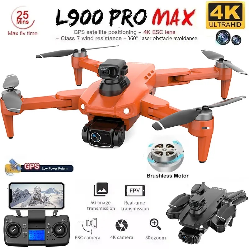 Drone Camera Wide Angle - L900 Pro MAX GPS Дрон 4K