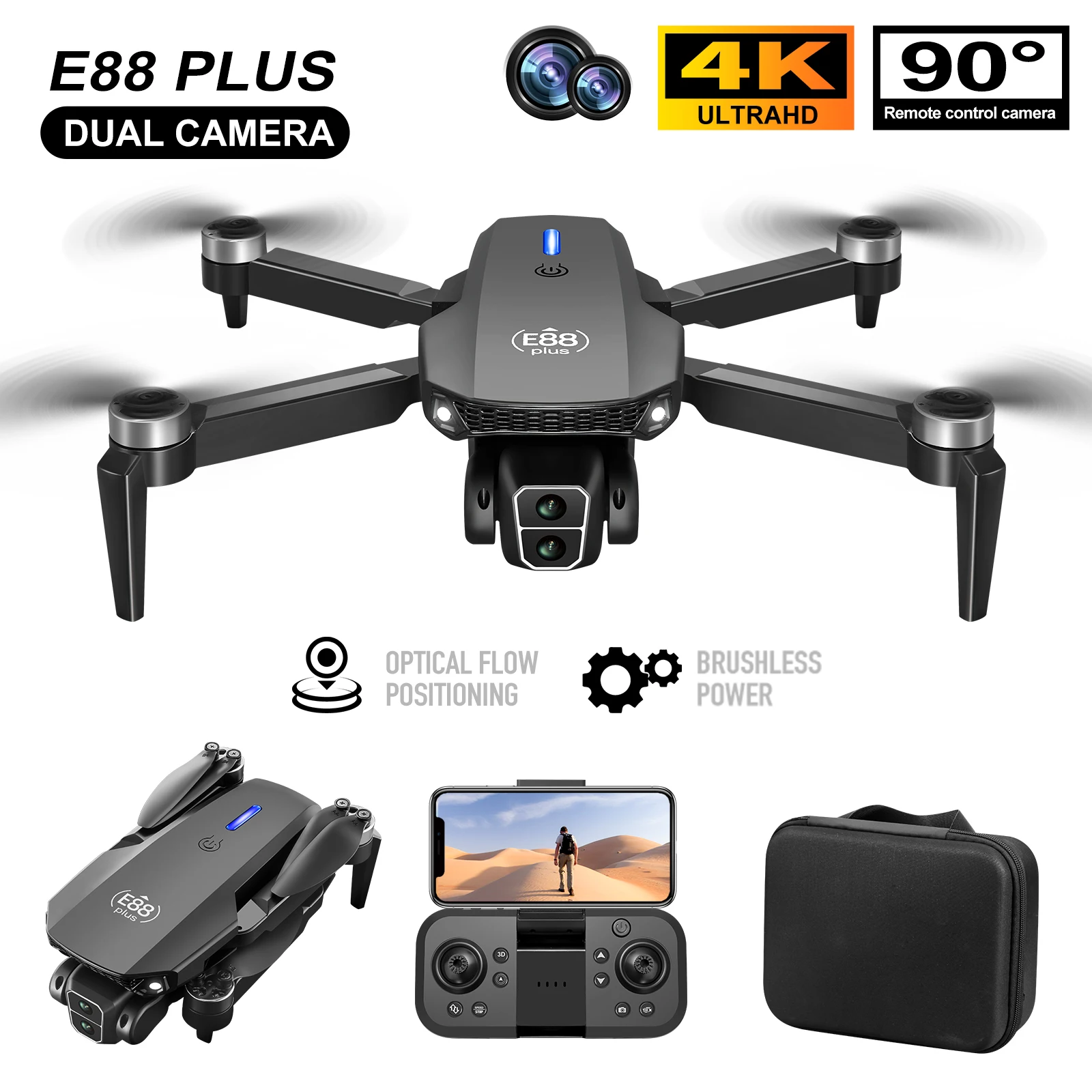 Drone Camera Hd - Новый дрон для квадрокоптера E88 Plus: