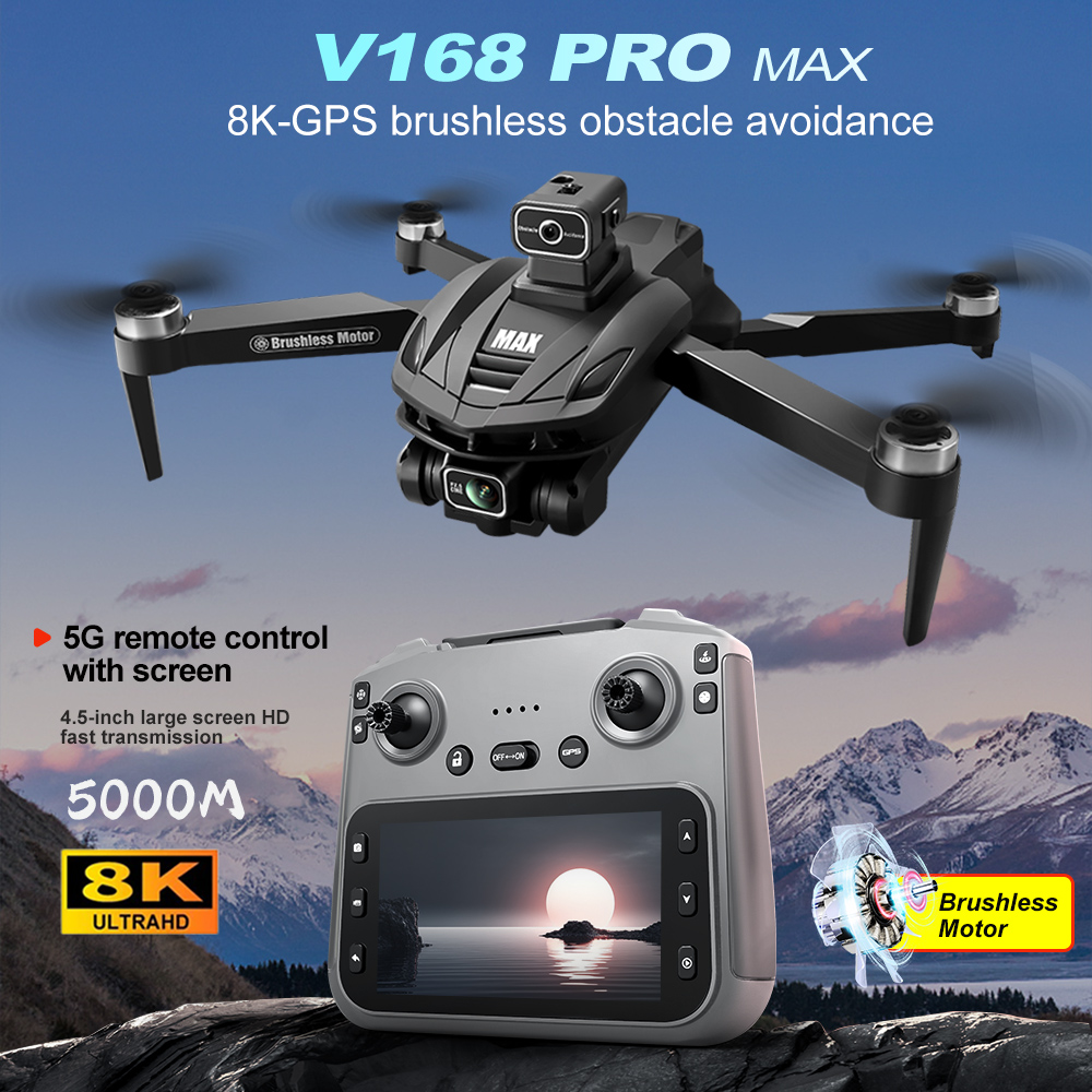 Drone Camera 4K - V168 PRO Max GPS Дрон 8K